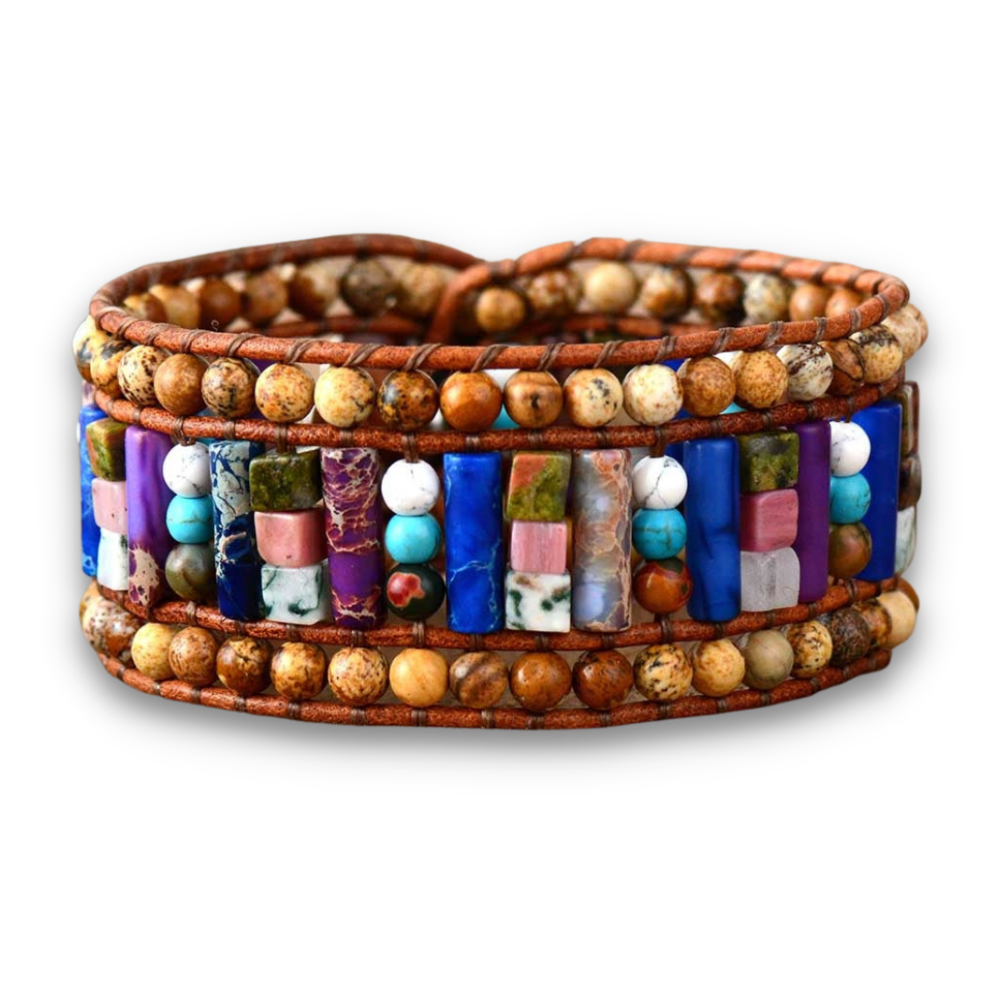 Bracelet Bohémien en Jaspe et Agate "Épanouissement & Estime de soi"