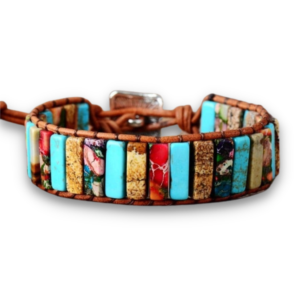 Bracelet Bohémien en Jaspe et Turquoise "Épanouissement & Estime de soi"