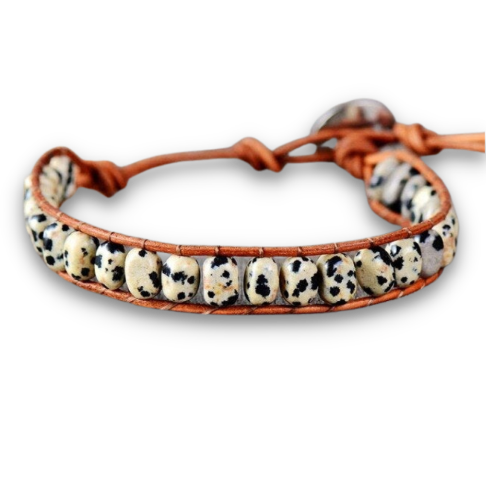 Bracelet Bohémien en Jaspe dalmatien "Protection & Harmonie"