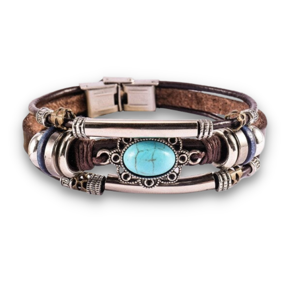 Bracelet en Turquoise bleue "Sérénité & Bien être"