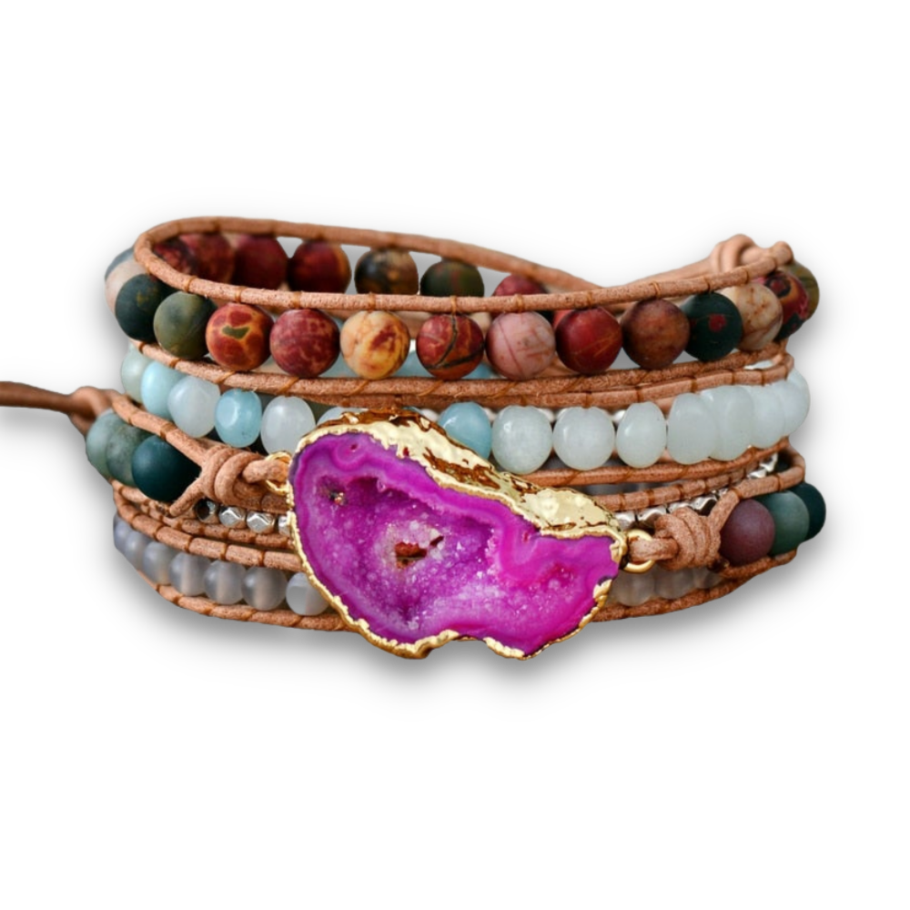 Bracelet Bohémien en Jaspe "Épanouissement & Estime de soi" - Druzy