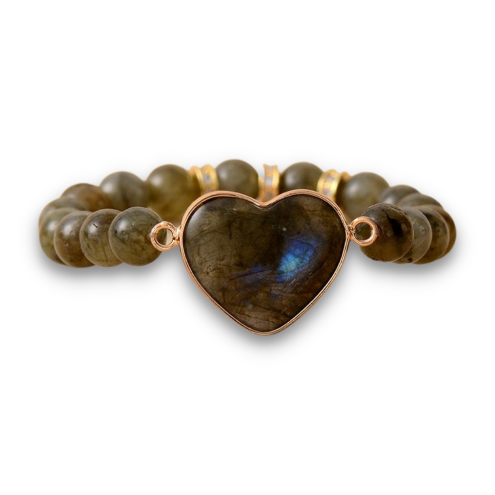 Bracelet en Labradorite "Protection & Développement" - Coeur