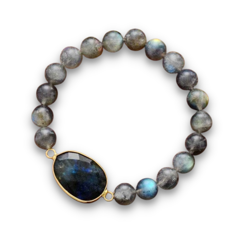 Bracelet en Labradorite "Protection & Développement" - Cabochon