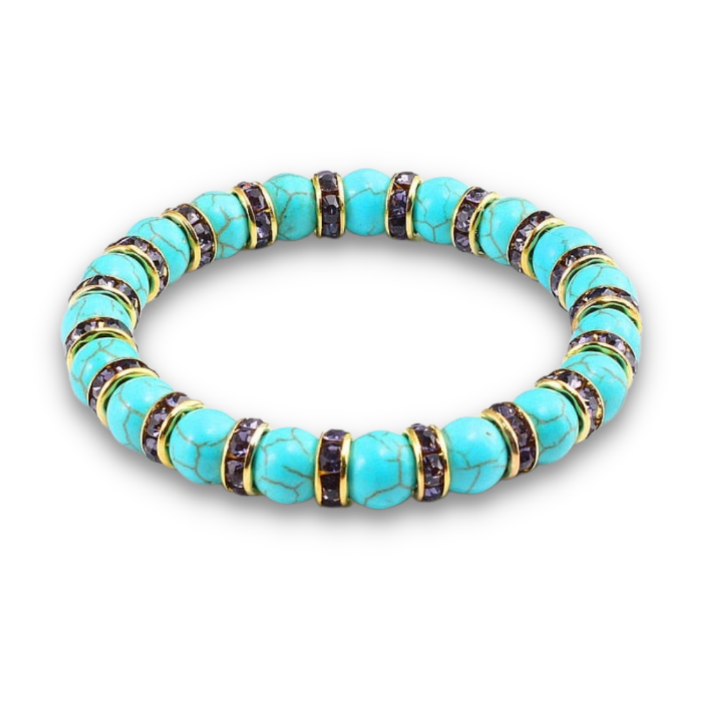 Bracelet en Turquoise bleue "Sérénité & Bien être"