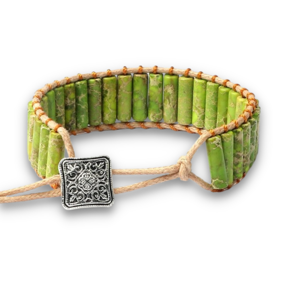 Bracelet Bohémien Yoga en Jaspe "Épanouissement & Estime de soi"