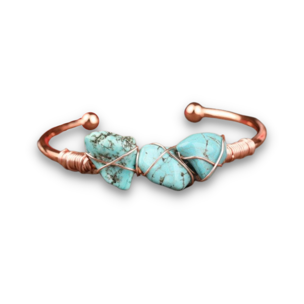 Bracelet en Turquoise bleue "Sérénité & Bien être"