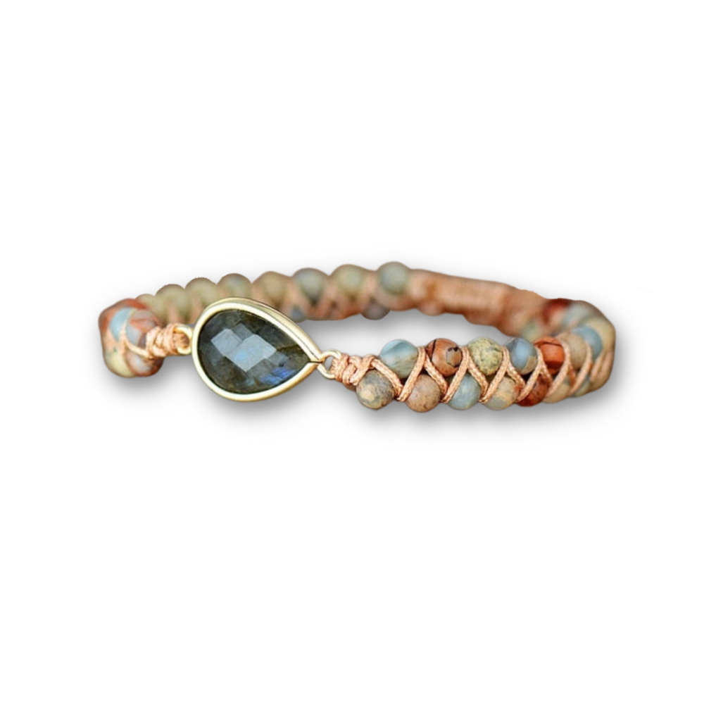 Bracelet Yoga en Labradorite et Jaspe "Protection & Développement"