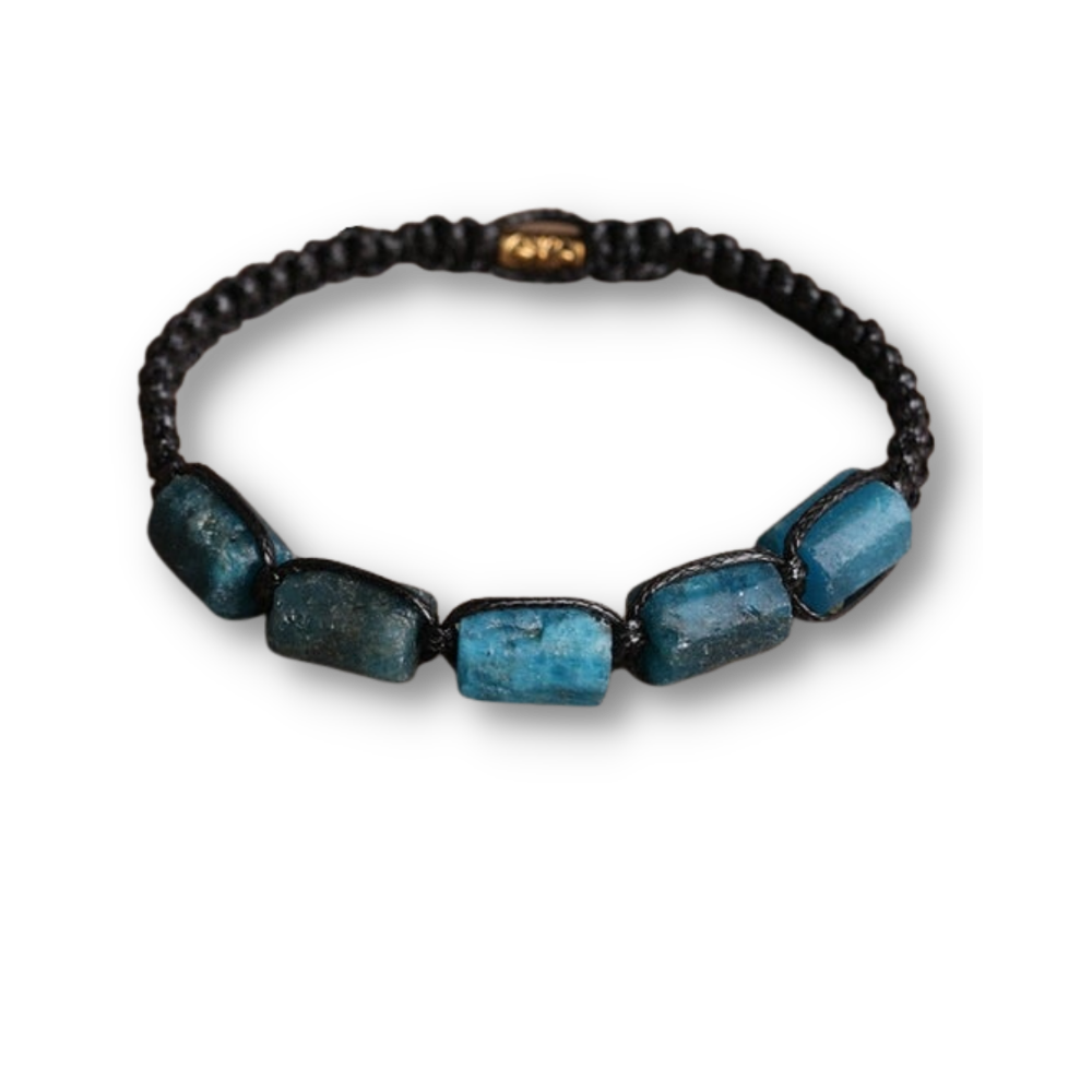 Bracelet Shamballa en Apatite bleue "Communication & Relaxation"