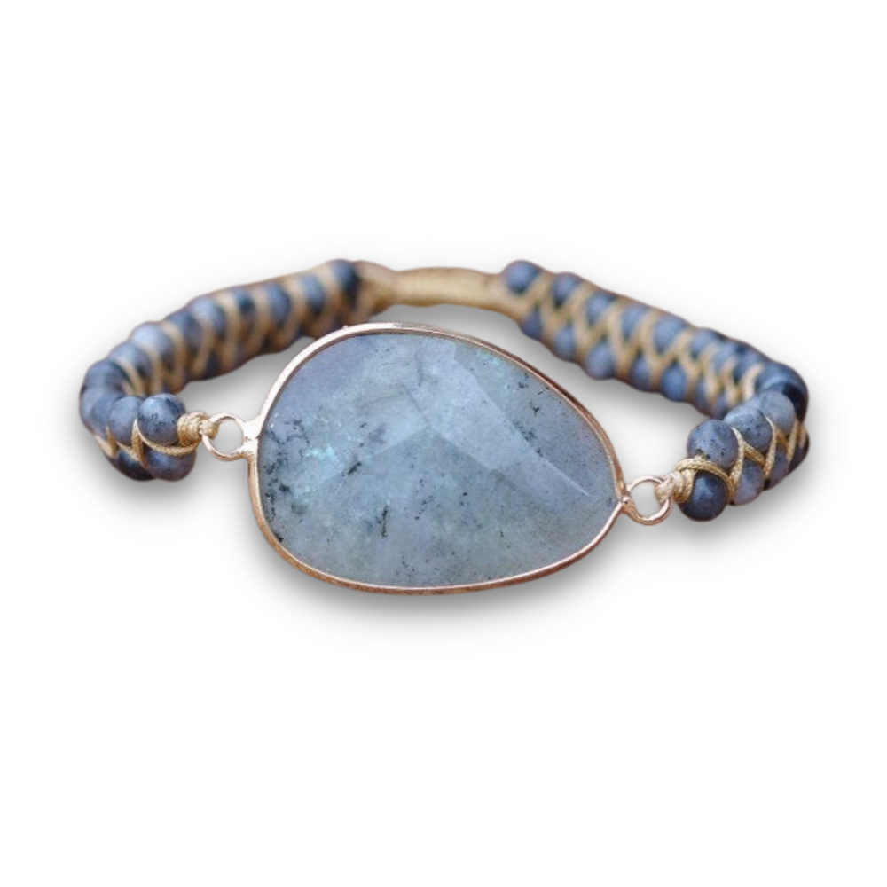 Bracelet Yoga en Labradorite "Protection & Développement" - Cabochon