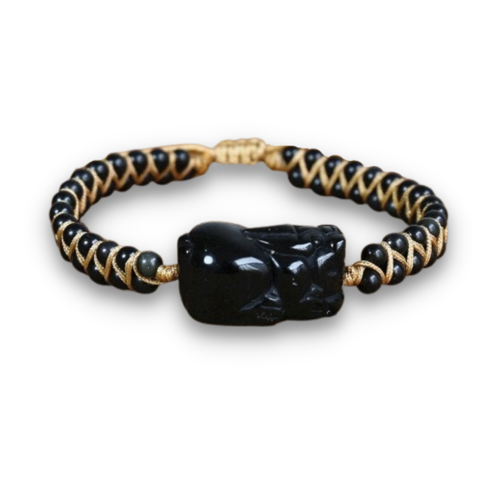 Bracelet Yoga en Obsidienne "Protection & Réconfort"