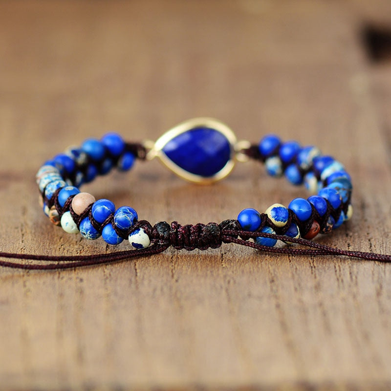 Bracelet Yoga en Lapis Lazuli "Santé & Harmonie"