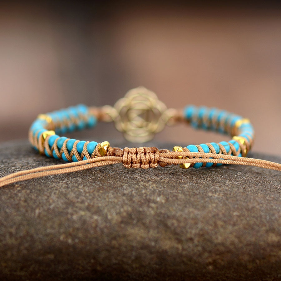 Bracelet Reiki en Turquoise bleue "Sérénité & Bien être"