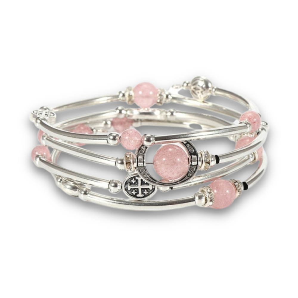 Bracelet en Quartz fraise "Légèreté & Amour"