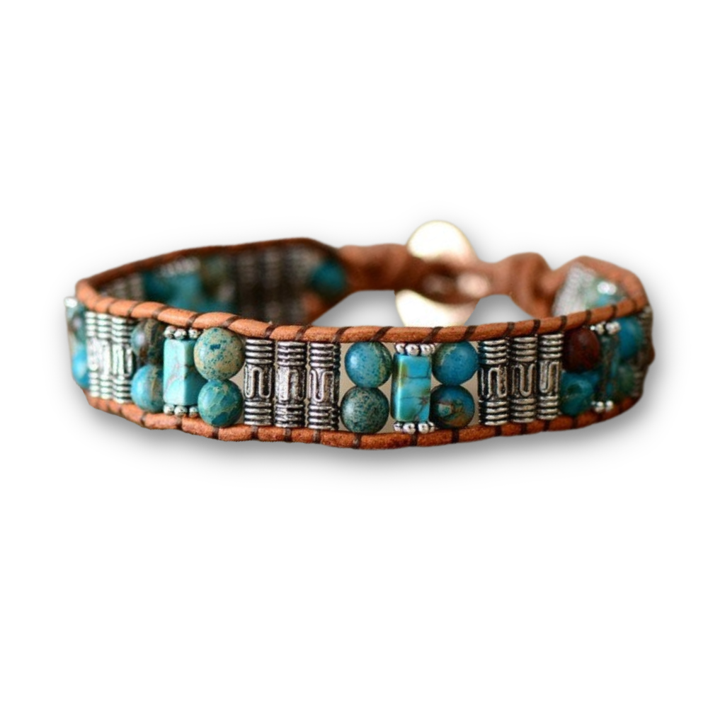 Bracelet Bohémien en Turquoise "Stabilité & Empathie"