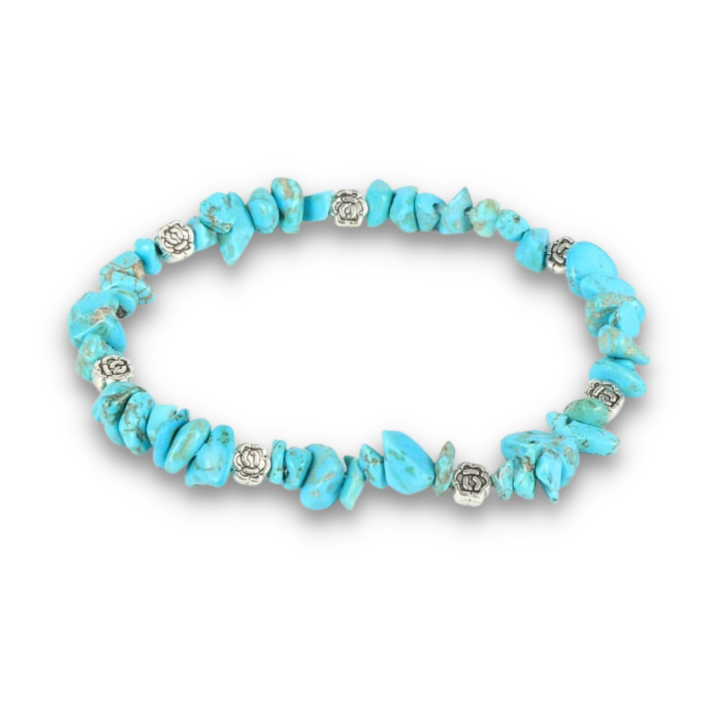 Bracelet Baroque Yoga en Turquoise bleue "Sérénité & Bien être"