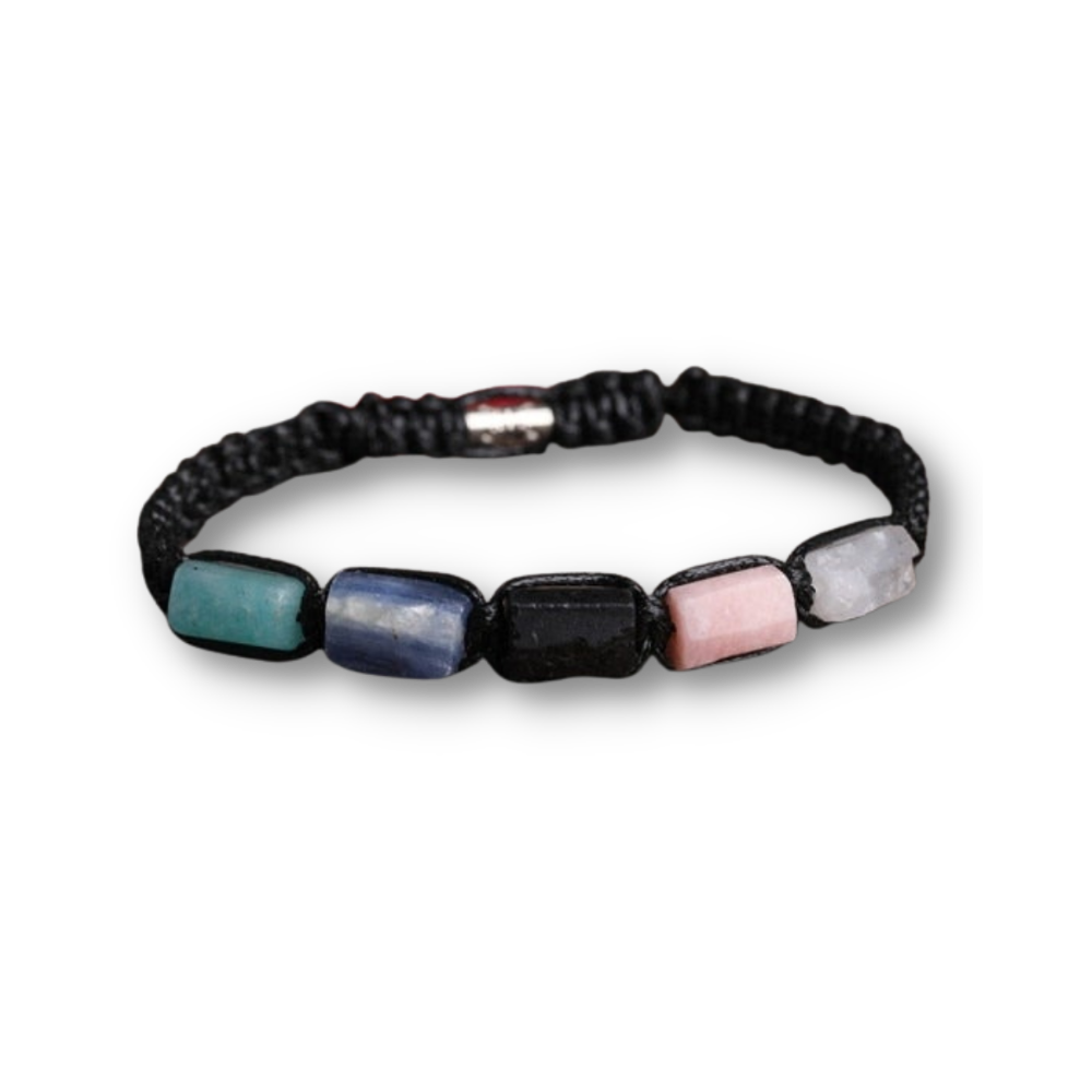 Bracelet Shamballa en Tourmaline noire et Quartz "Ancrage & Conscience"