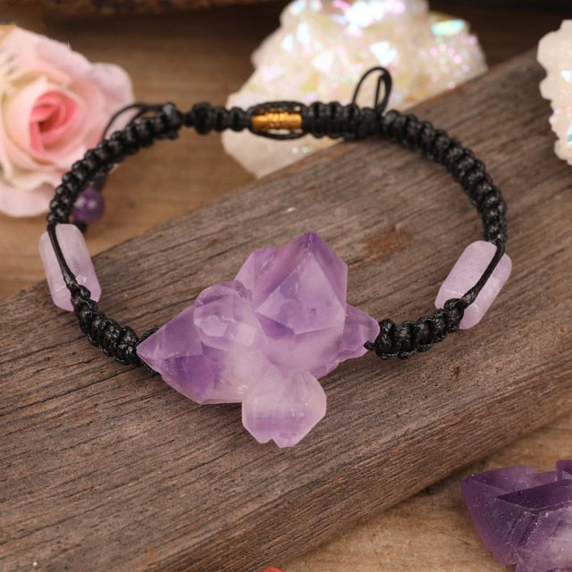 Bracelet en Améthyste et Kunzite "Force & Sagesse"