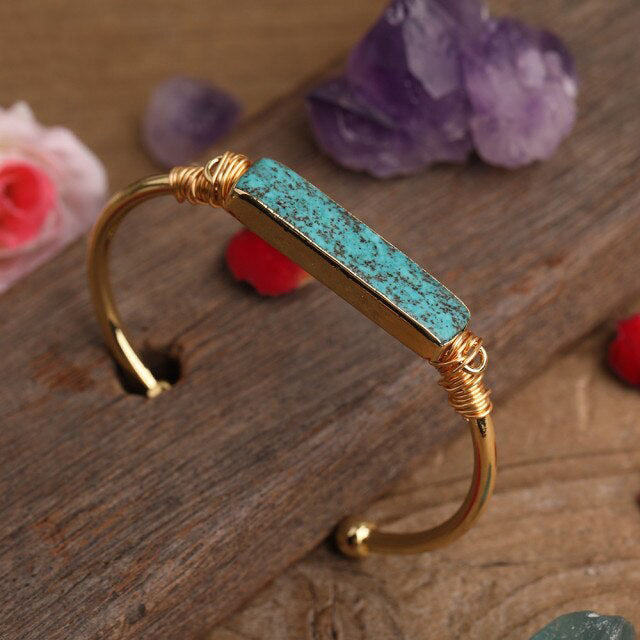 Bracelet en Turquoise bleue "Sérénité & Bien être"