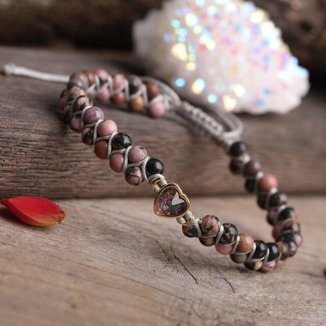 Bracelet Yoga en Rhodonite "Amour & Bienveillance"