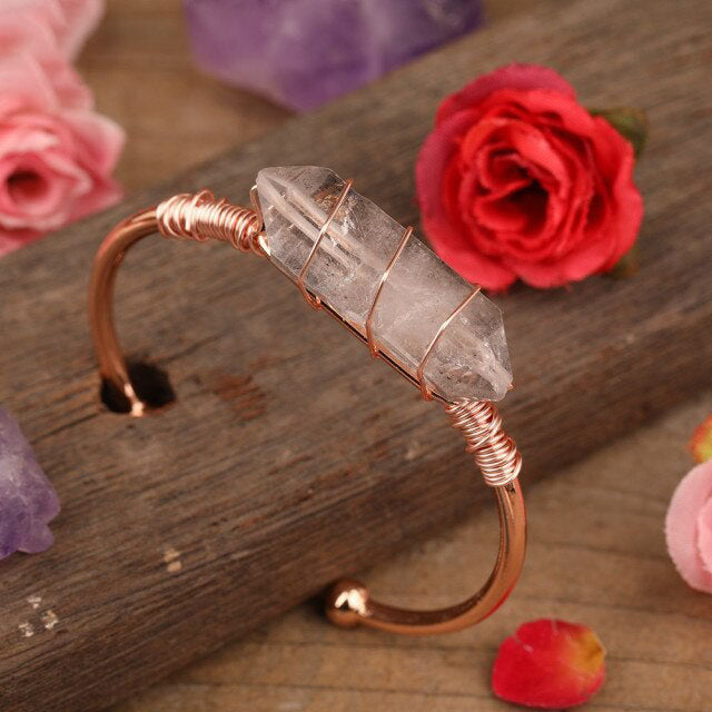 Bracelet en Quartz "Clairvoyance & Sagesse" - Obélisque