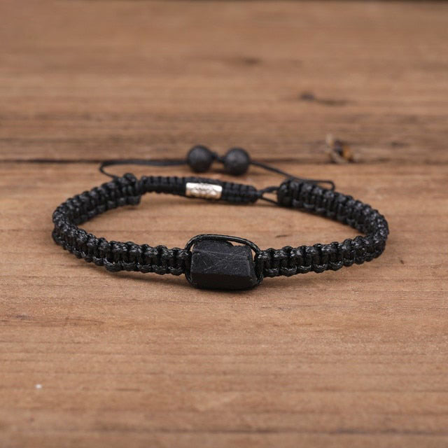 Bracelet Shamballa en Tourmaline noire "Ancrage & Conscience"