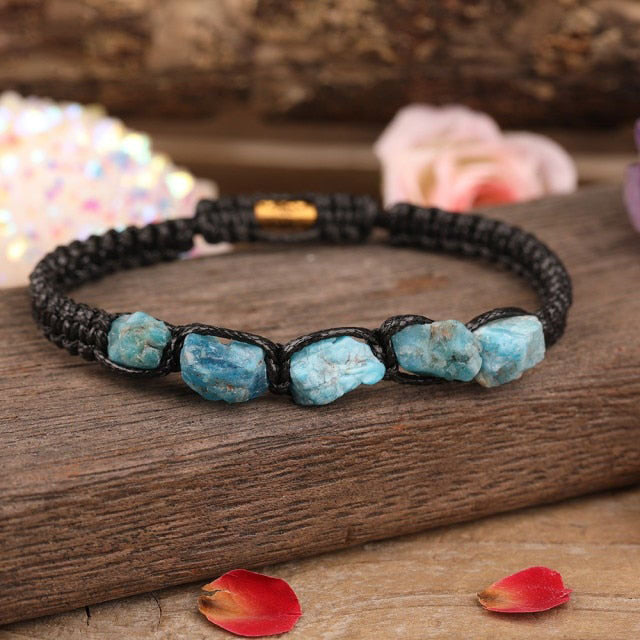 Bracelet Shamballa en Apatite bleue "Communication & Relaxation"