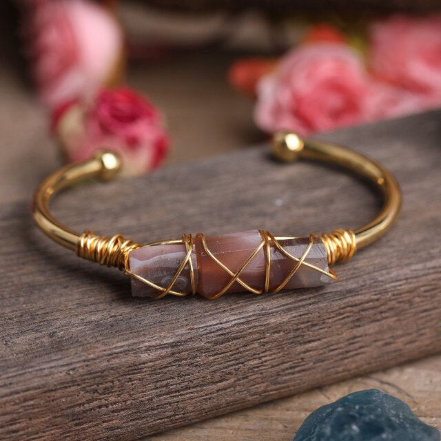 Bracelet en Agate du Botswana "Prospérité & Joie de vivre"