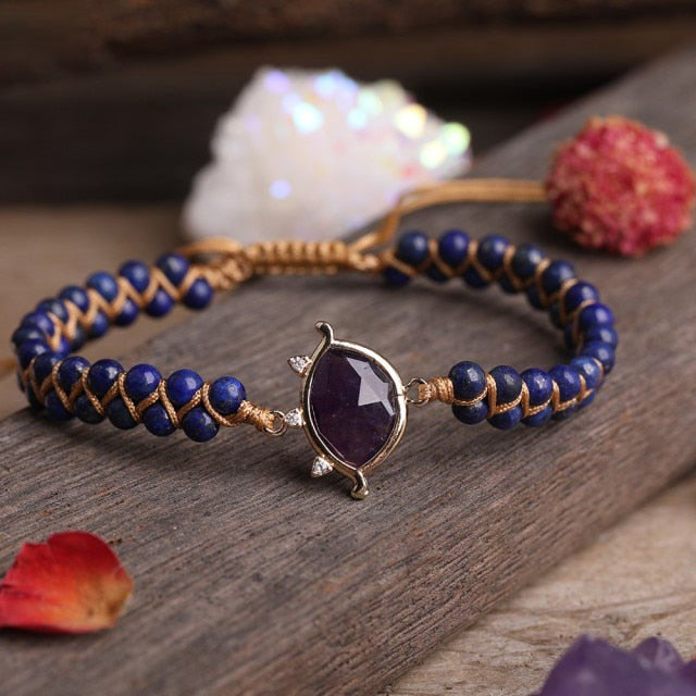 Bracelet Yoga en Lapis Lazuli "Santé & Harmonie"