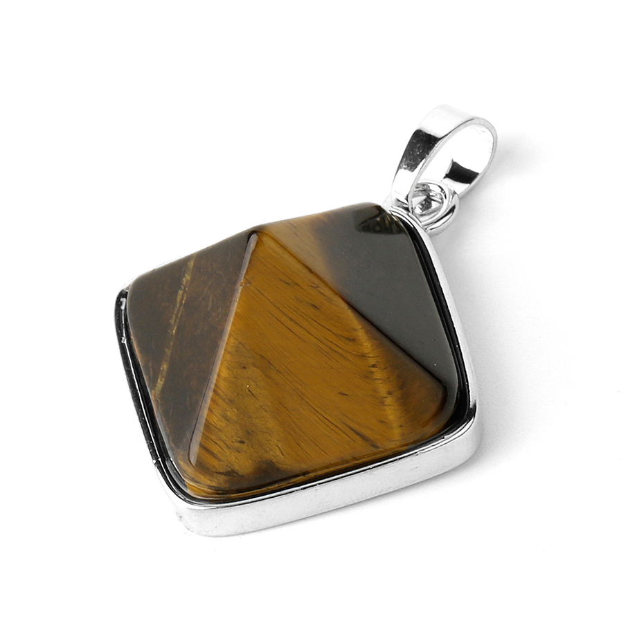 Pendentif Reiki en Oeil de tigre "Courage & Audace" - Pyramide