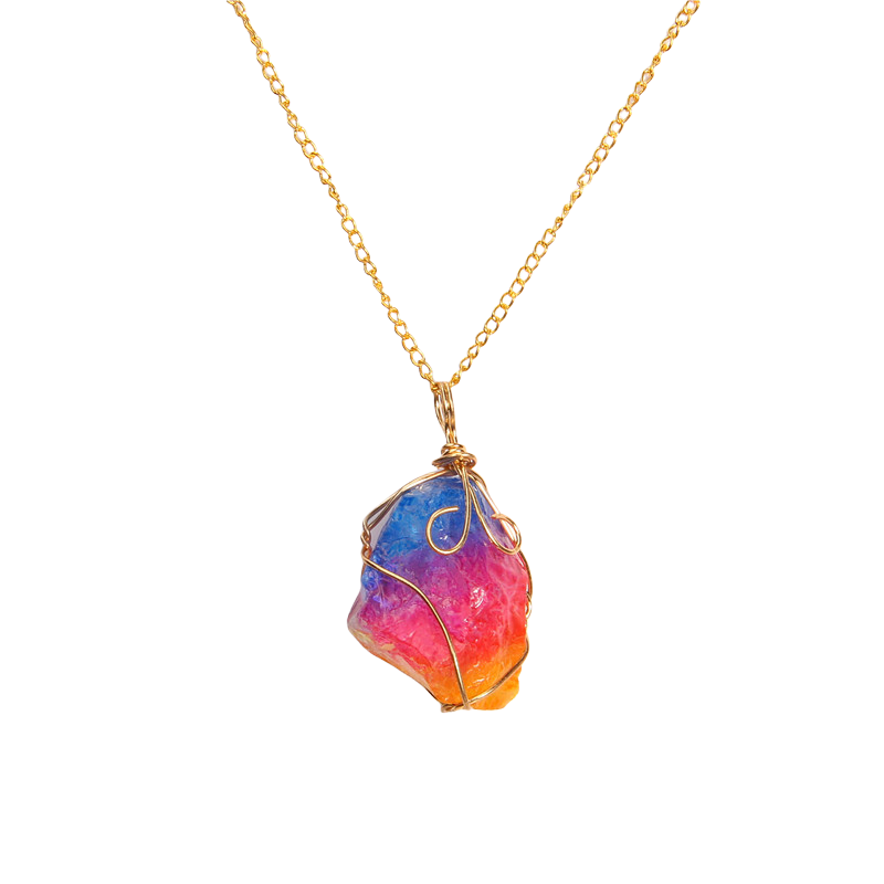 Chaîne et son Pendentif Guérison en Quartz "Clairvoyance & Sagesse"