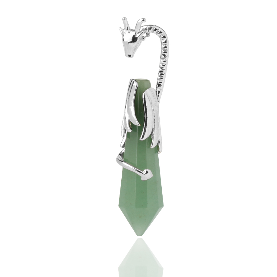 Pendentif Reiki en Aventurine verte "Développement & Épanouissement" - Dragon