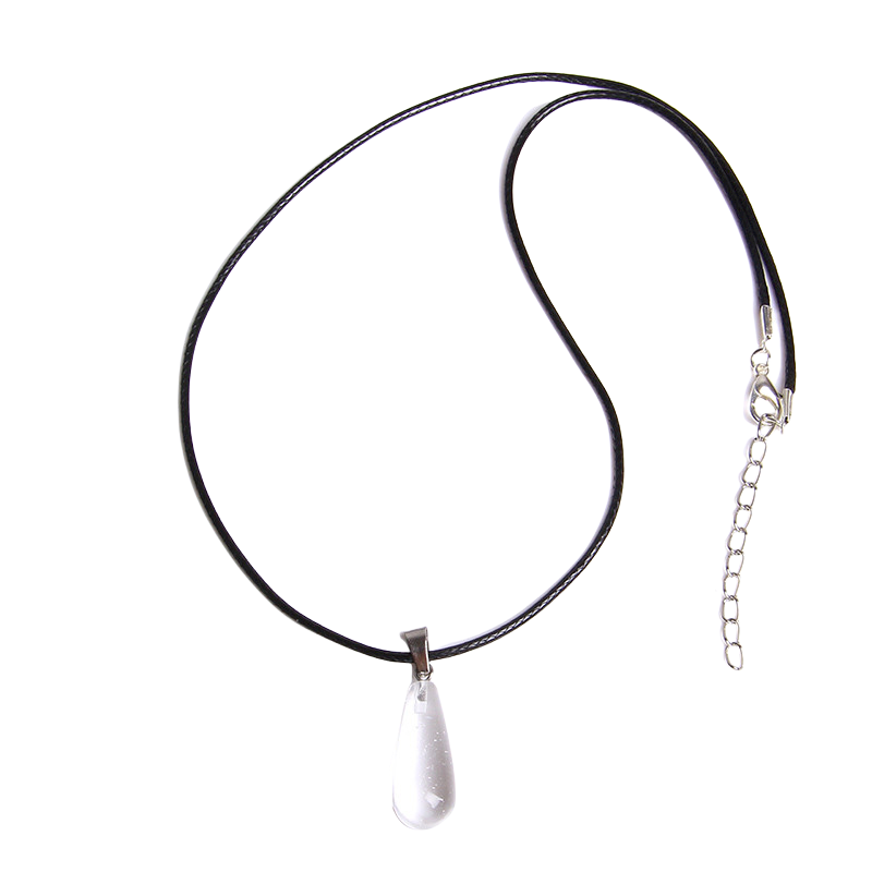 Cordon et son Pendentif en Quartz "Clairvoyance & Sagesse" - Goutte