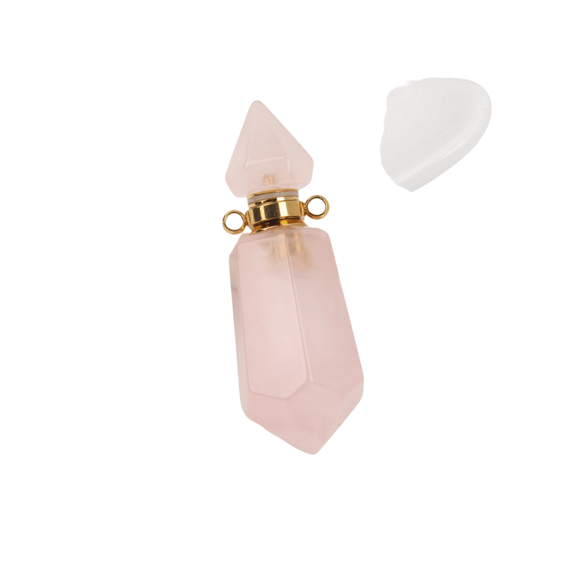 Pendentif Guérison en Quartz rose "Amour & Confiance en soi" - Flacon