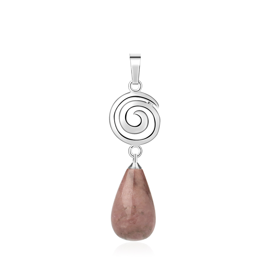 Pendentif en Rhodonite "Amour & Bienveillance" - Goutte