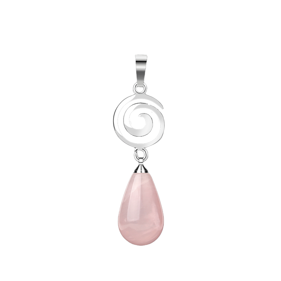 Pendentif en Quartz rose "Amour & Confiance en soi" - Goutte