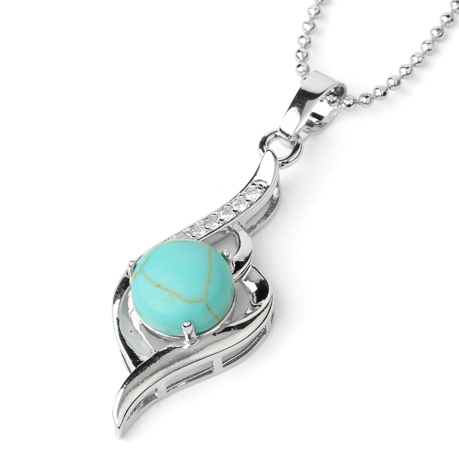 Chaîne et son Pendentif en Turquoise "Stabilité & Empathie"