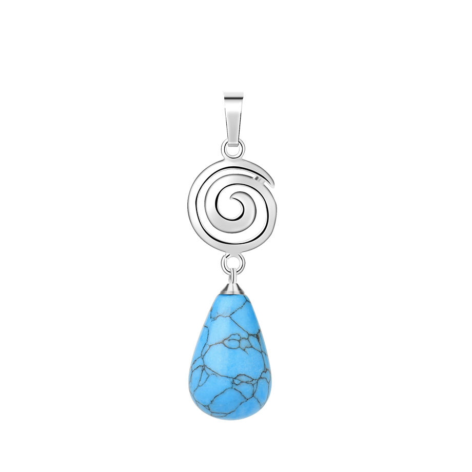 Pendentif en Turquoise "Stabilité & Empathie" - Goutte