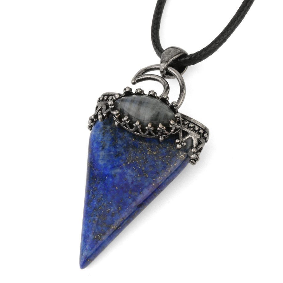 Cordon et son Pendentif en Lapis-Lazuli "Santé & Harmonie" - Lune