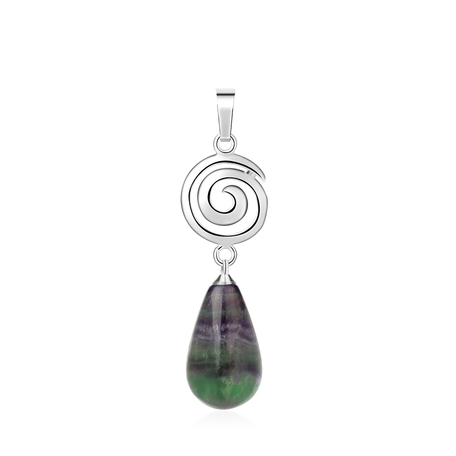 Pendentif en Fluorite "Stabilité & Clairvoyance" - Goutte