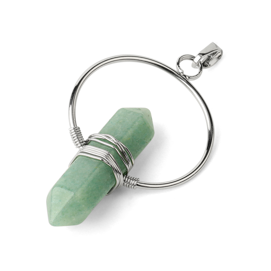 Pendentif Yoga en Aventurine verte "Développement & Épanouissement" - Prisme