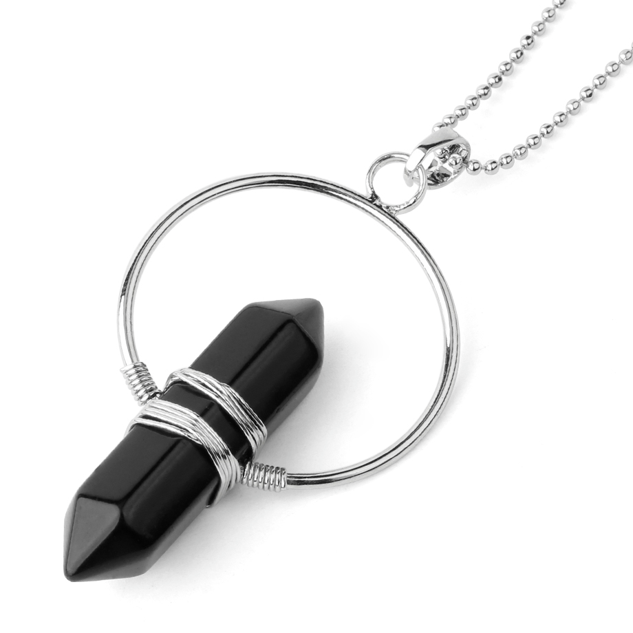 Chaîne et son Pendentif Yoga en Onyx "Stabilité & Maîtrise de soi" - Prisme