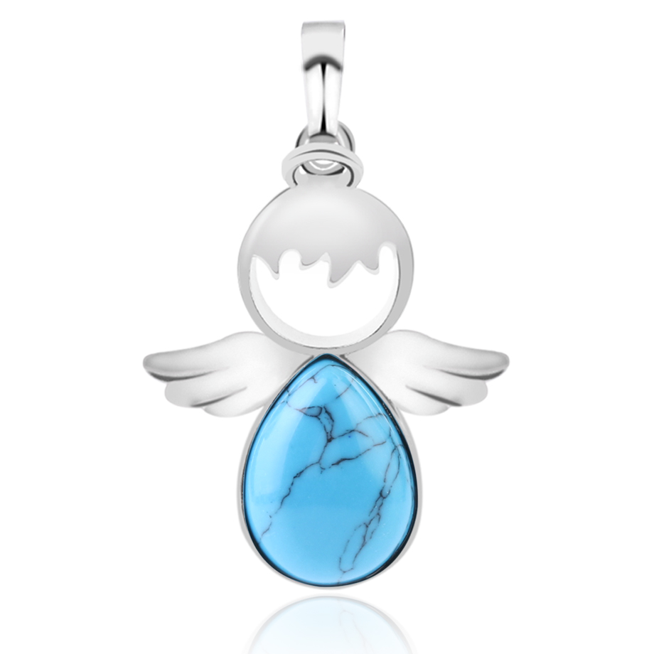 Pendentif en Turquoise "Stabilité & Empathie" - Ange