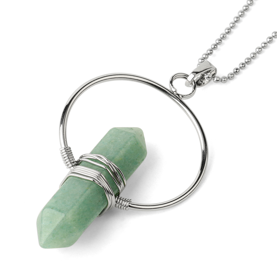 Chaîne et son Pendentif Guérison en Aventurine "Chance & Fortune" - Prisme