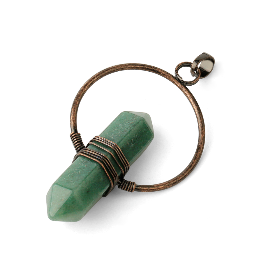 Pendentif Guérison en Aventurine verte "Développement & Épanouissement" - Prisme