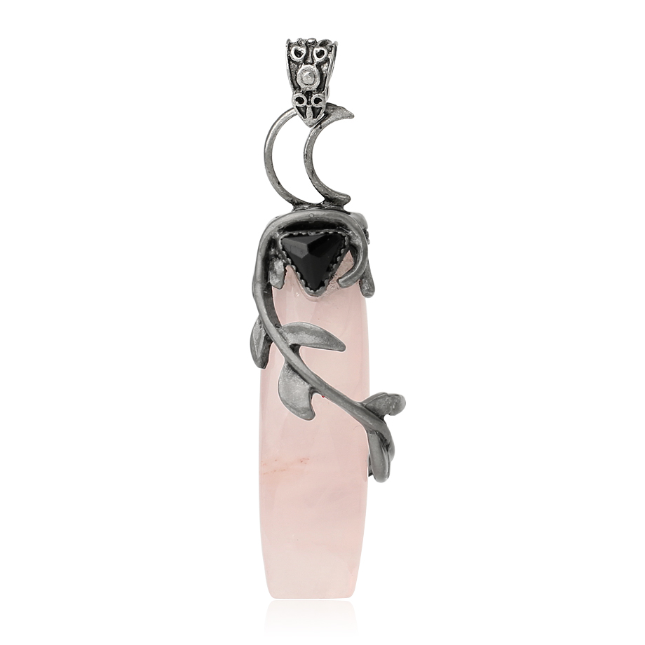 Pendentif en Quartz rose "Amour & Confiance en soi" - Lune