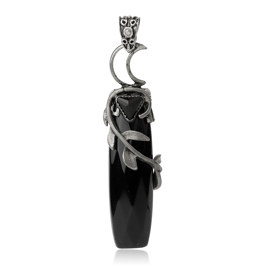 Pendentif en Onyx "Stabilité & Maîtrise de soi" - Lune