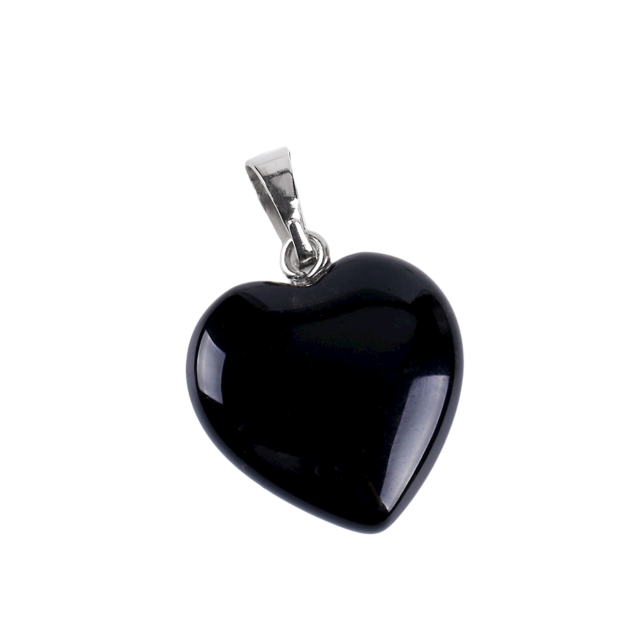 Pendentif Guérison en Agate noire "Persévérance & Protection" - Coeur