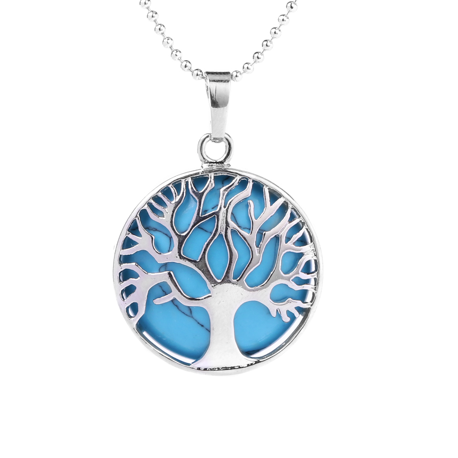 Chaîne et son Pendentif en Turquoise "Stabilité & Empathie" - Arbre de vie