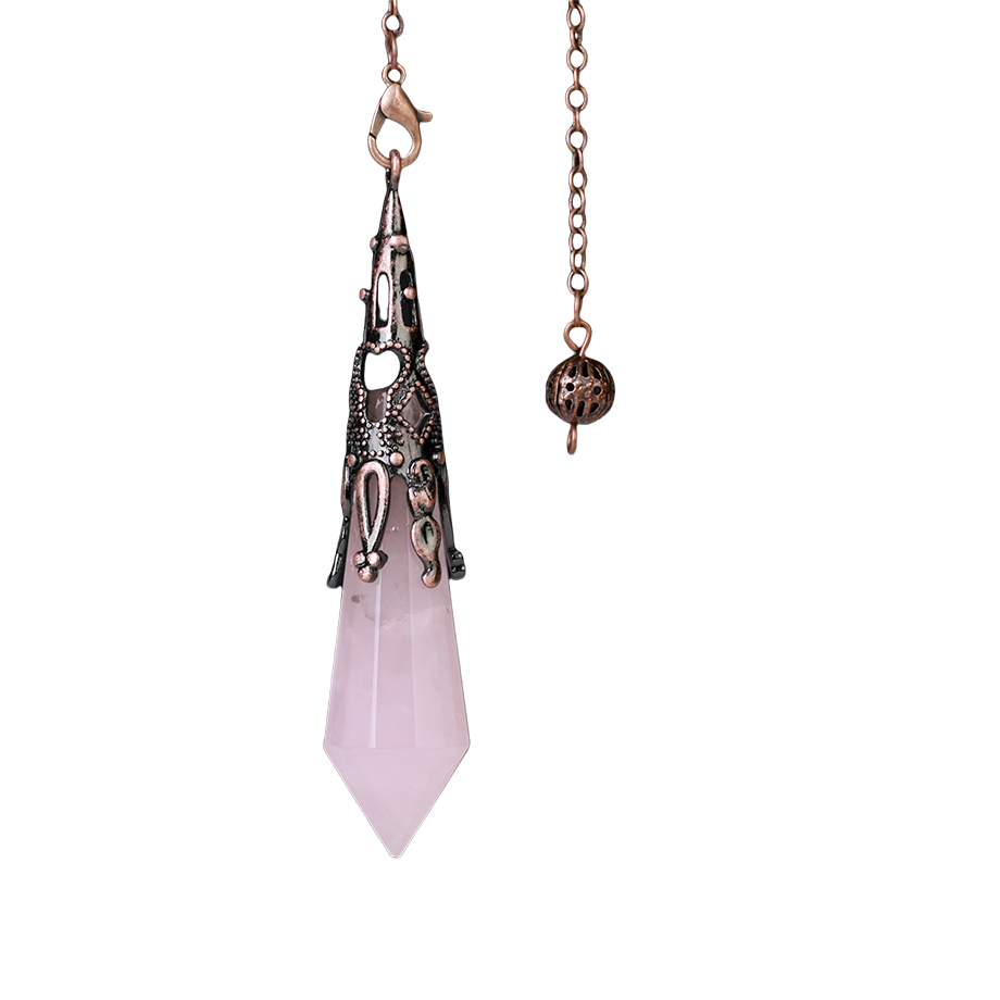 Pendule Guérison en Quartz rose "Amour & Confiance en soi"