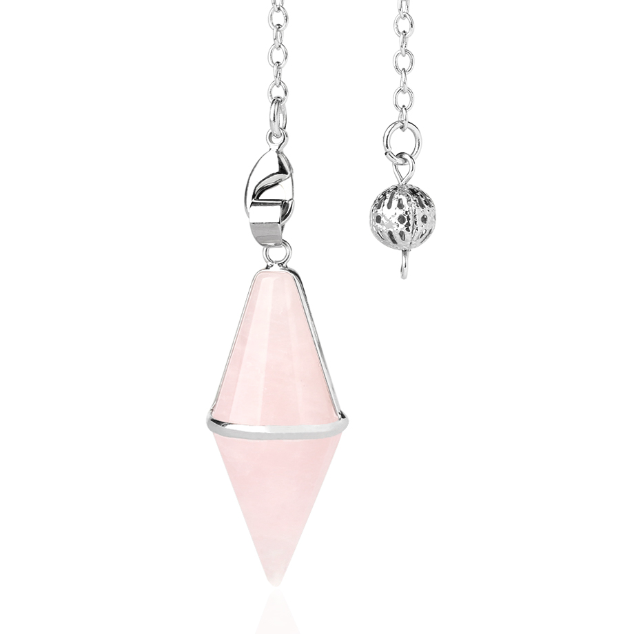 Pendule Reiki en Quartz rose "Amour & Confiance en soi"